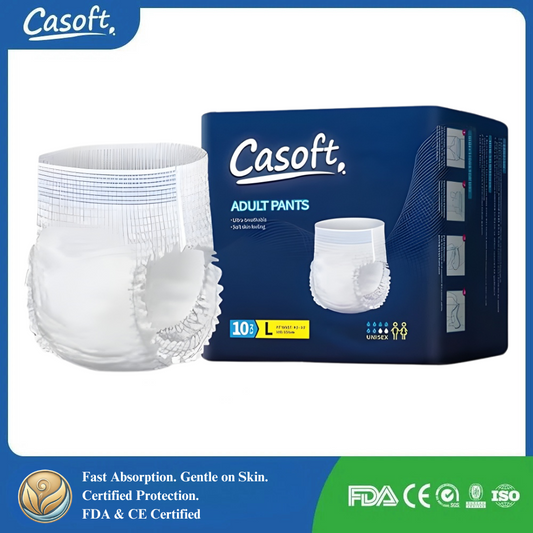 Casoft Adult Pull-Up Diapers – Leak-Proof, Breathable Incontinence Pants (Unisex)
